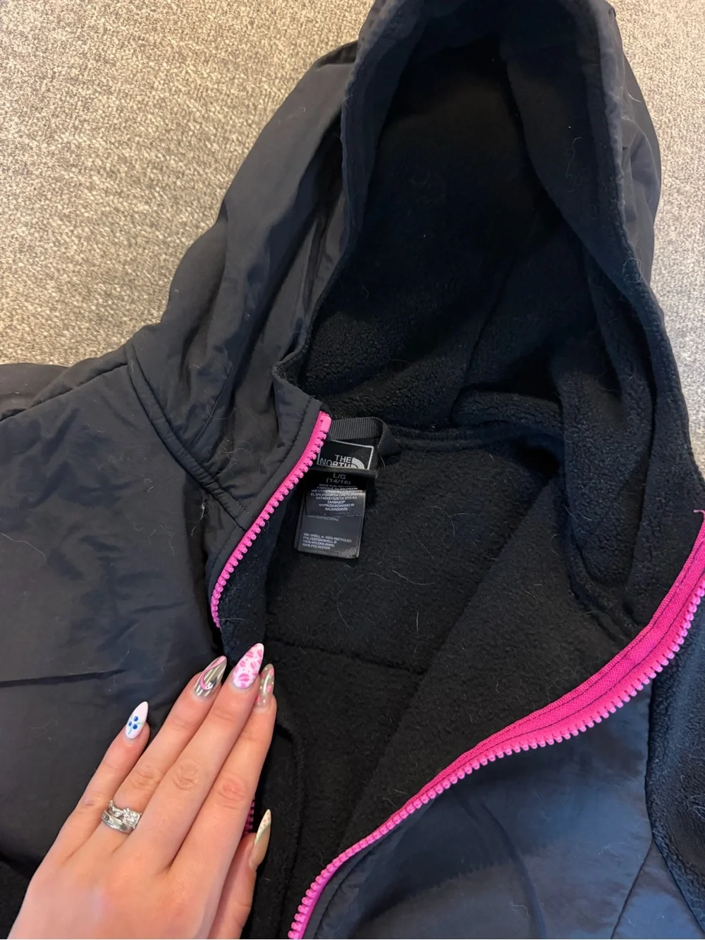 The North Face Black Jacket with Pink Accents